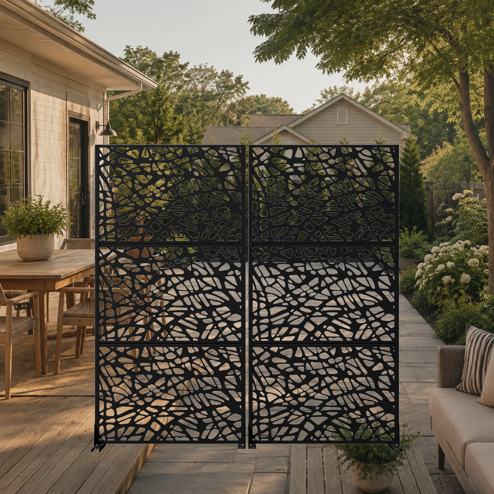 Open Lattice Metal Privacy Screen — Set of 2