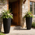 Textured Tapered Modern Outdoor Planter — Set of 2