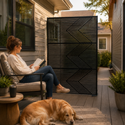 Chevron Pattern Metal Privacy Screen