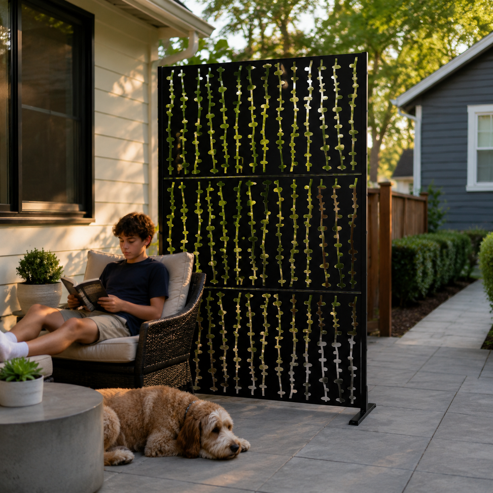 Geometric Panel Metal Privacy Screen
