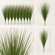 27-inch faux ornamental grass plants with green plastic blades