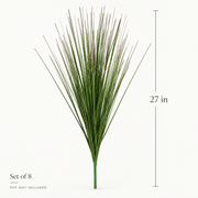 Artificial grass greenery stems for planter and pot styling