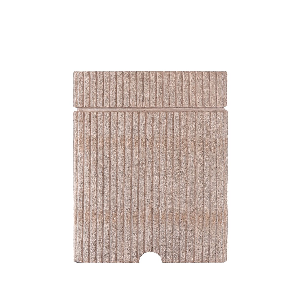 Natural Travertine Propane Tank Cover Side Table front view