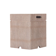 Natural Travertine Propane Tank Cover Side Table side view