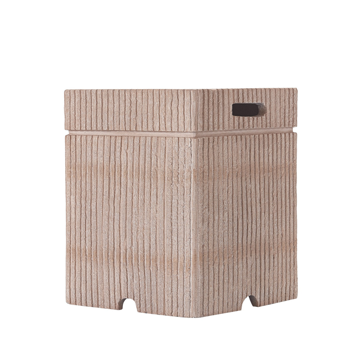 Natural Travertine Propane Tank Cover Side Table side view