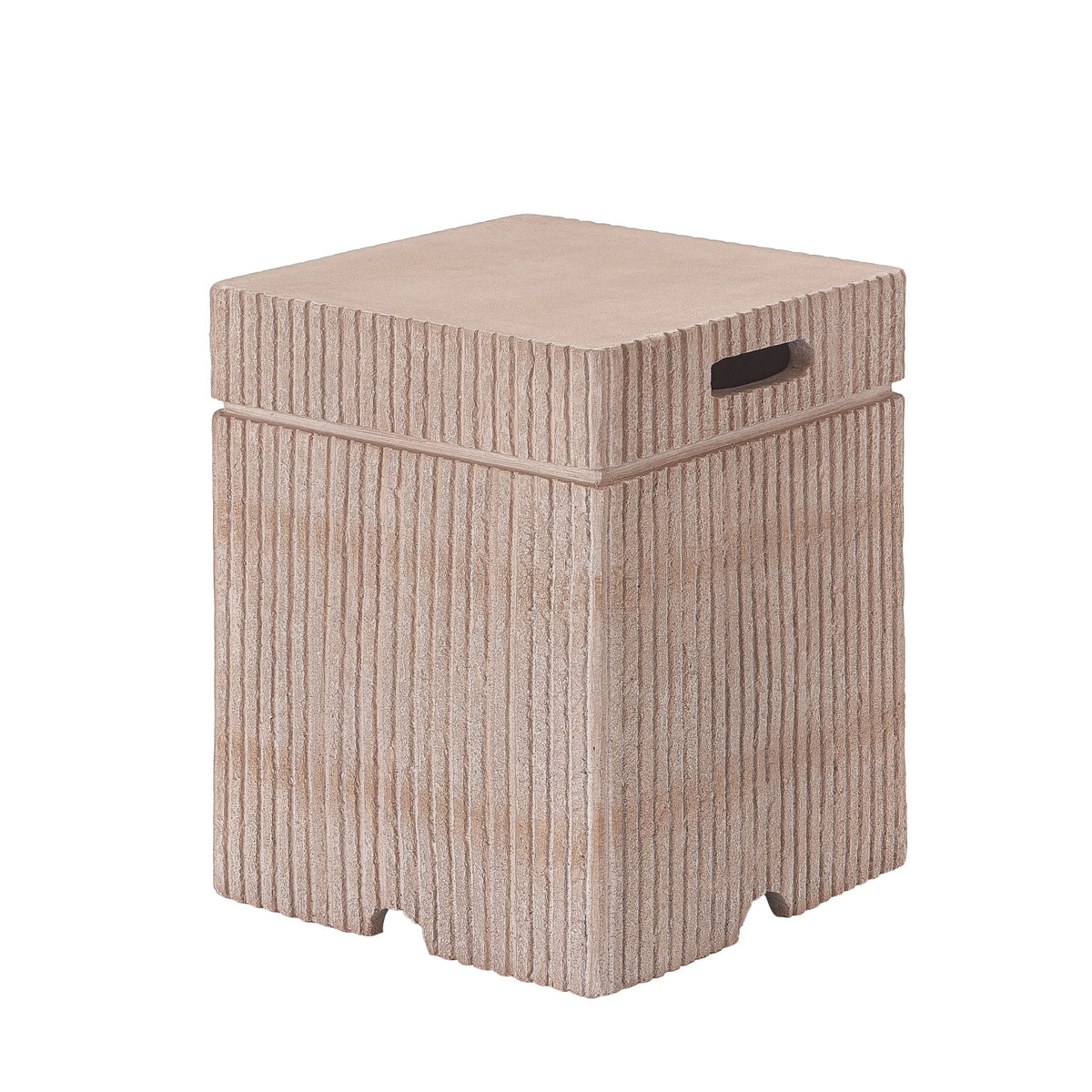 Natural Travertine Propane Tank Cover Side Table full product view