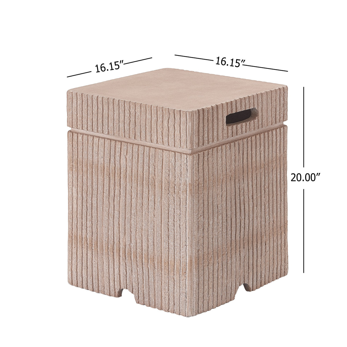 Natural Travertine Propane Tank Cover Side Table dimensions