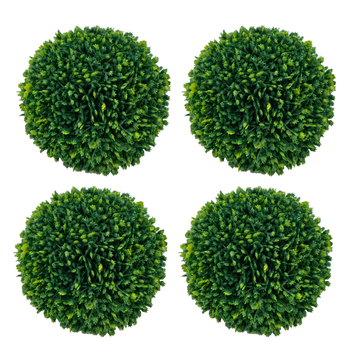 Artificial boxwood ball set of 4 for outdoor planter styling
