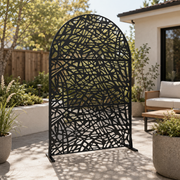 Arched Open Lattice Metal Privacy Screen