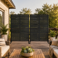 Classic Louvered Metal Privacy Screen — Set of 2
